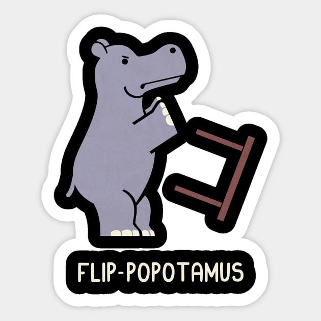 Flip-popotamus Sticker by HandsOffMyDinosaur